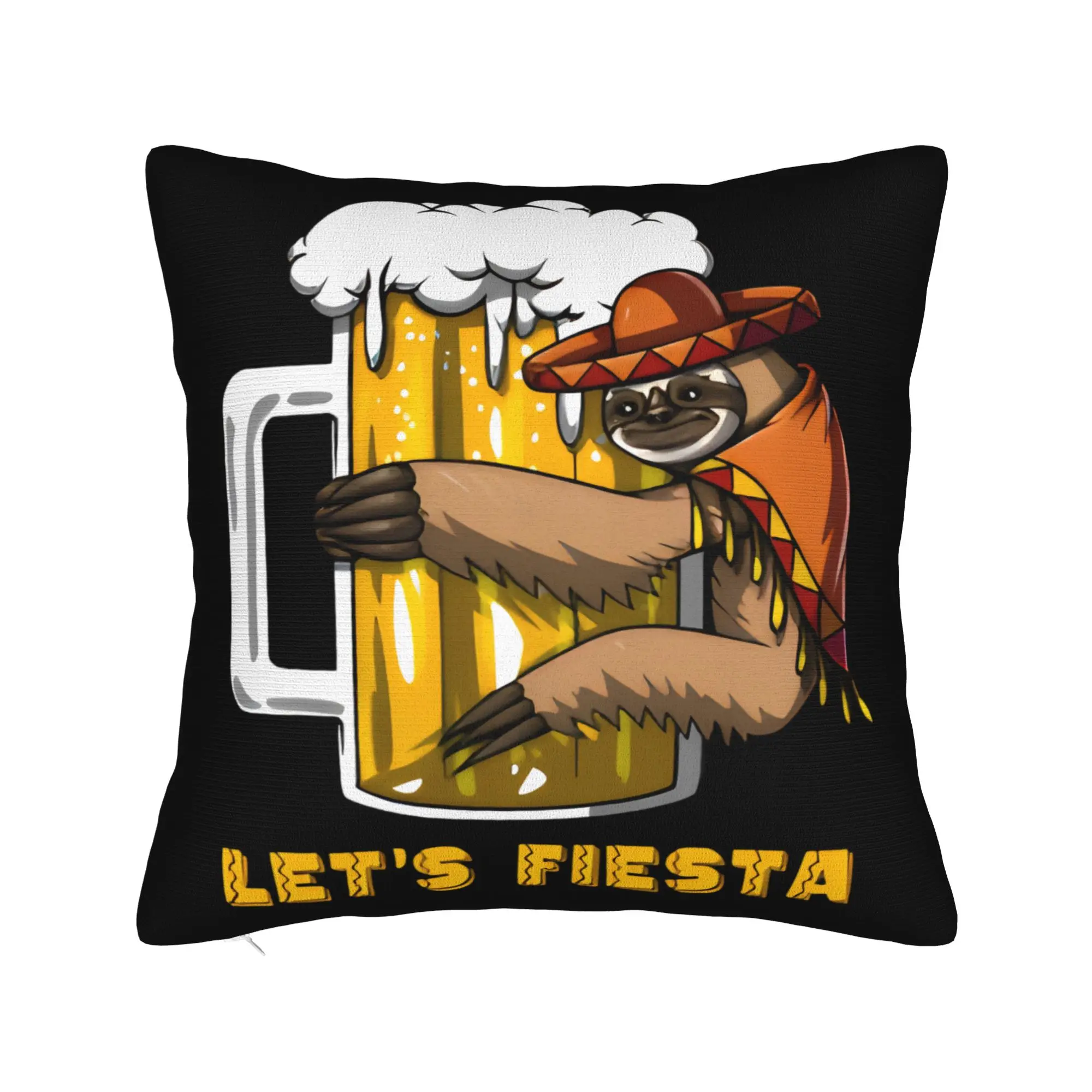 Pillow Cover Let's FIESTA Party Printed Mexican Amigo Cinco De Mayo Sombrero Novelty Pillow Case For Couch Sofa Pillowcases