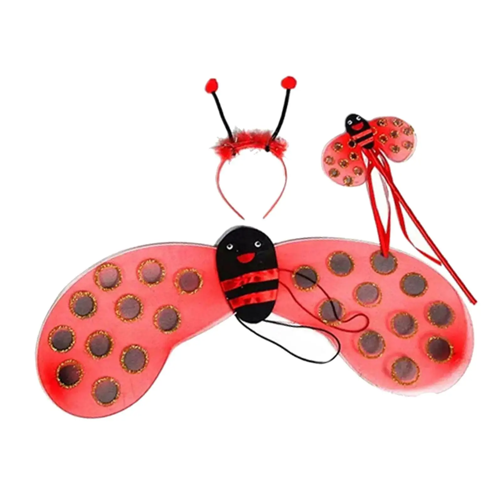 Child Ladybird Costume Kids Girls Dress up Ladybug Cosplay Costume Kits for Halloween Party for Role Playing Holiday Carnival