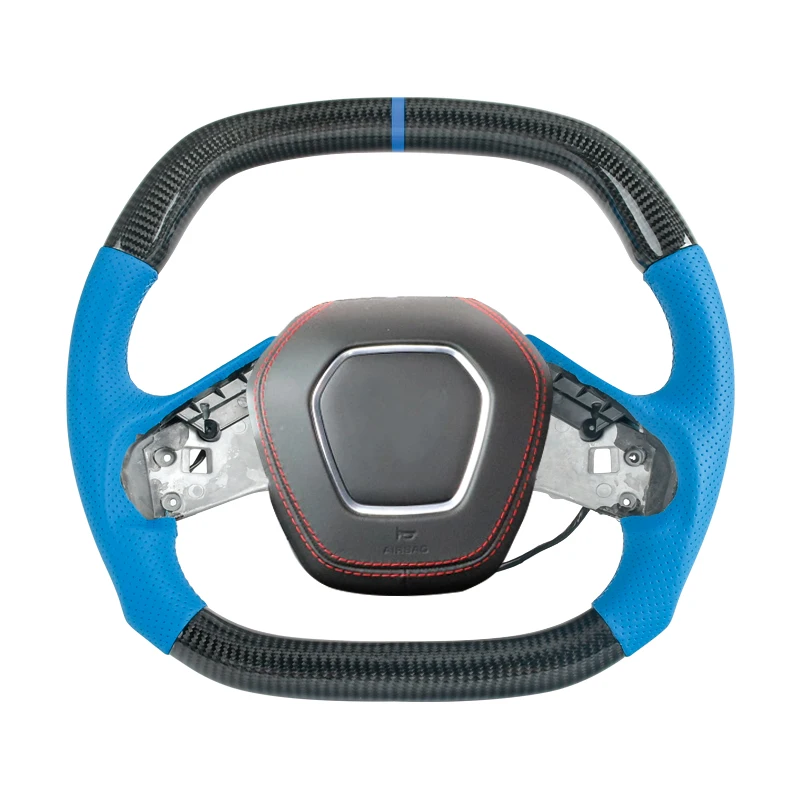 

Customized Racing Carbon Fiber Steering Wheel Fit C8 2020