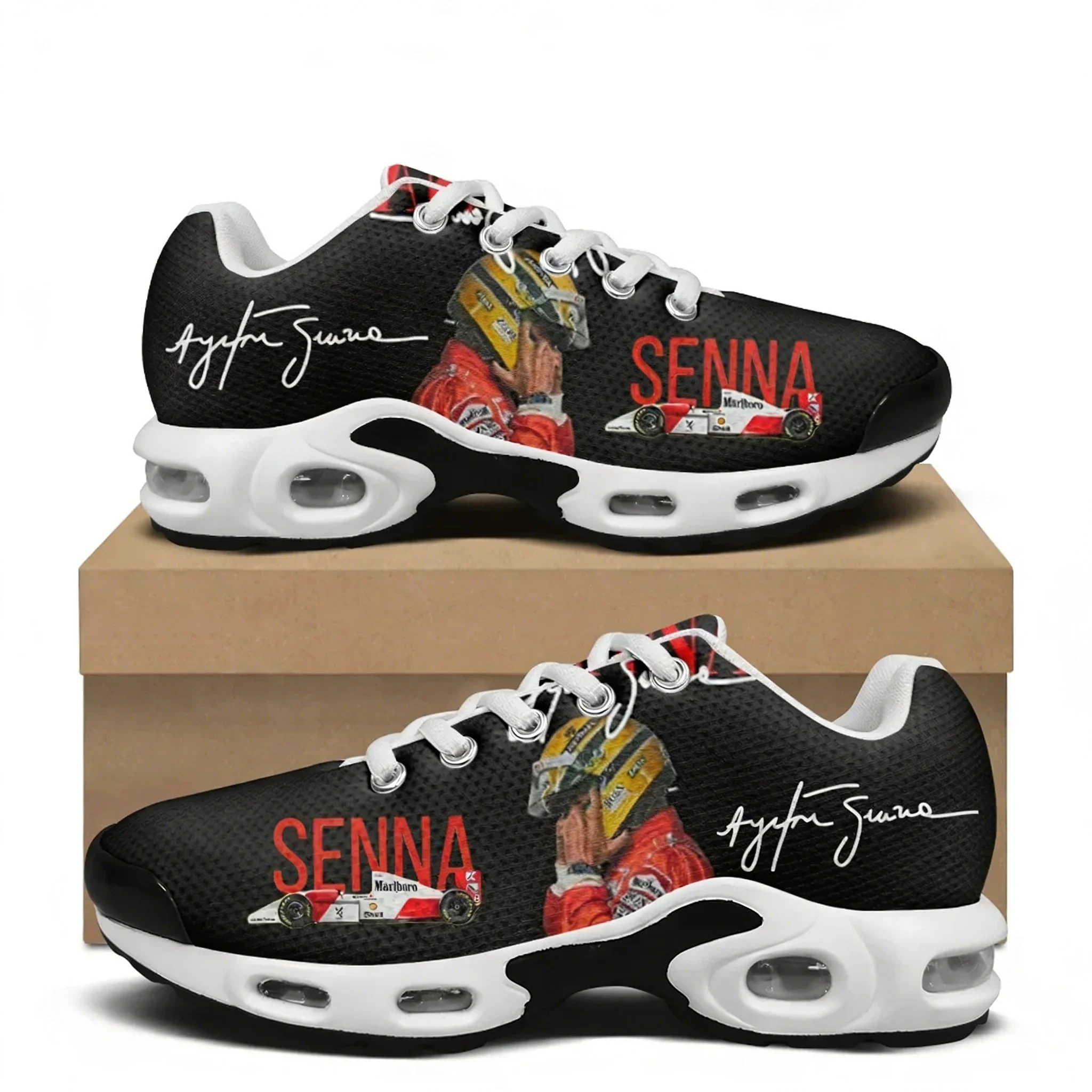 Ayrton Senna racing graphics Air Cushion Sneakers Mens Womens Hiking Running Shoes Mountain Climbing Shoes Casual Custom Shoes