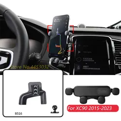 For Volvo XC90 2015-2023 Car Mobile Phone Holder Air Vent Adjustable GPS Gravity Navigation Bracket Horizontally Accessories