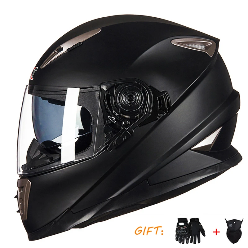 Racing Dual Lens Motorcycle Helmet Full Face Men Women DOT Approved Motocross Winter Riding Helmet Head Protection Equipment