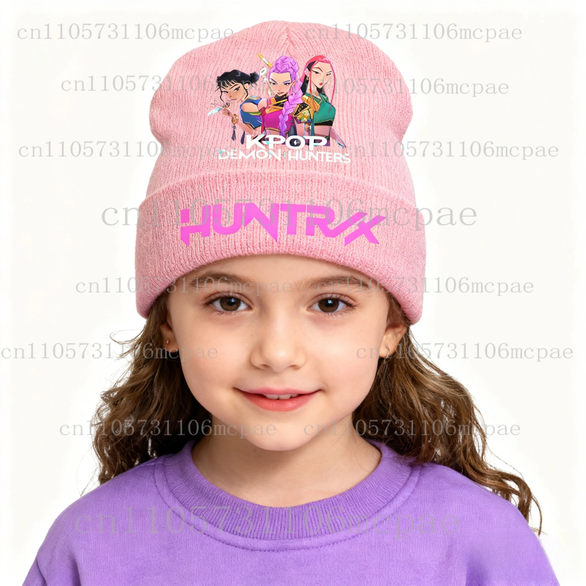 

KPop Demon Hunters Knitted Hat Autumn Winter Pure Colour Elastic Cap Leisured Beanie Pullover Cold Hat Outdoor Skiing Hat Gifts