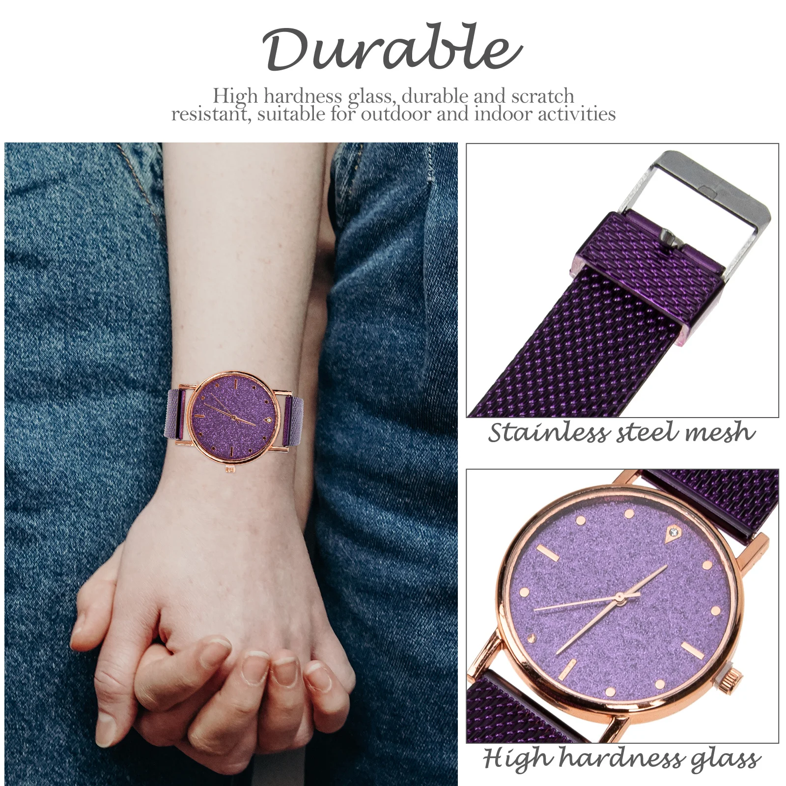 

Quartz Watch For Women Silicone Band Fashion Retro Stylish Hypoallergenic Lightweight Wristwatch Decorative Leisure Gift For