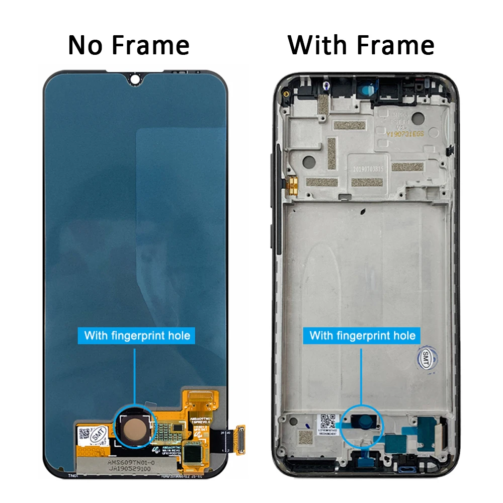 6.09 "Super AMOLED สำหรับ Xiaomi Mi A3 M1906F9SH จอแสดงผล LCD หน้าจอสัมผัสประกอบ Digitizer พร้อมกรอบสำหรับ Xiaomi Mi CC9E