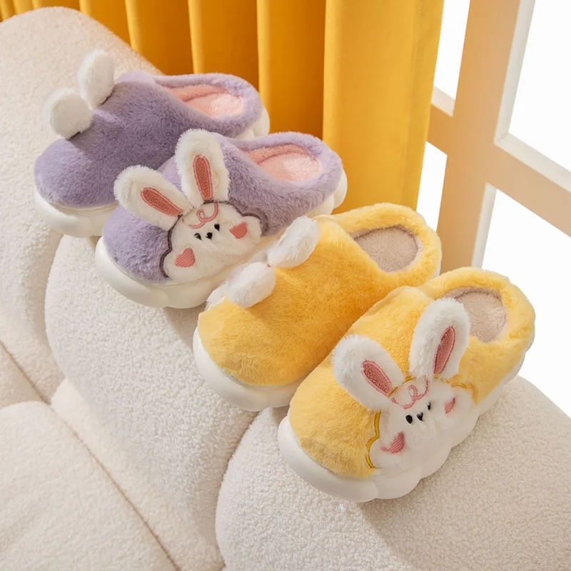 

Autumn Winter New Lovely Bear Rabbit Family Couple Cotton Indoor and Outdoor Slippers 슬리퍼 실내화 أحذية тапочки для дома andadores