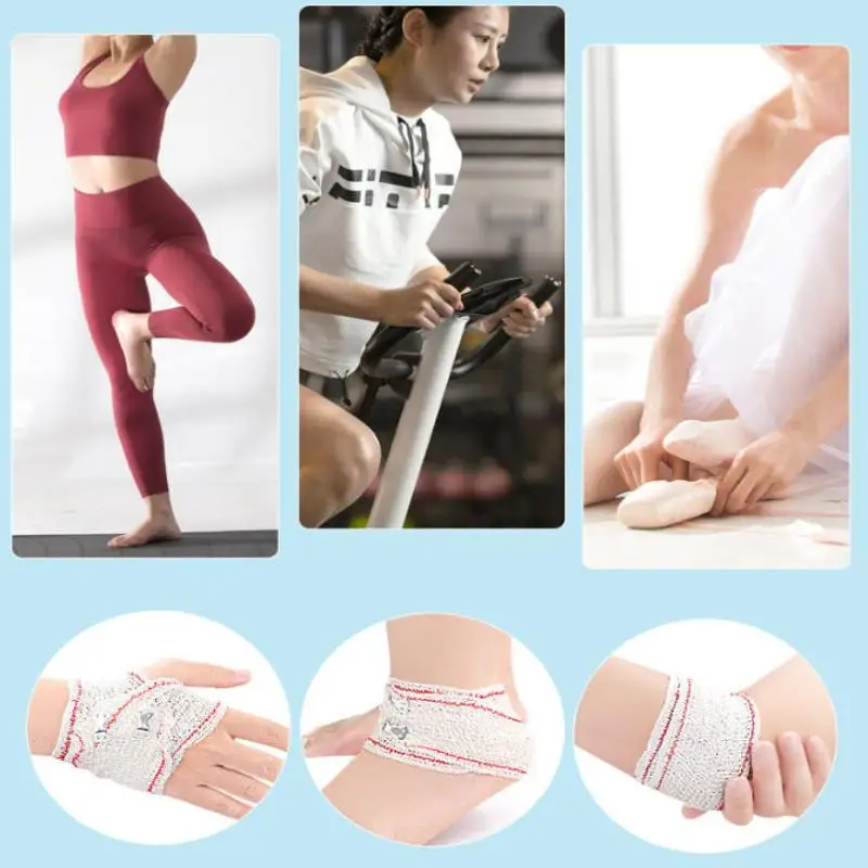 1 Rolle Premium-Elastikbandage mit Klettverschlüssen an beiden Enden, wiederverwendbare Bandagen für Taille, Beine, Ellenbogen und Knie. – Detail 6