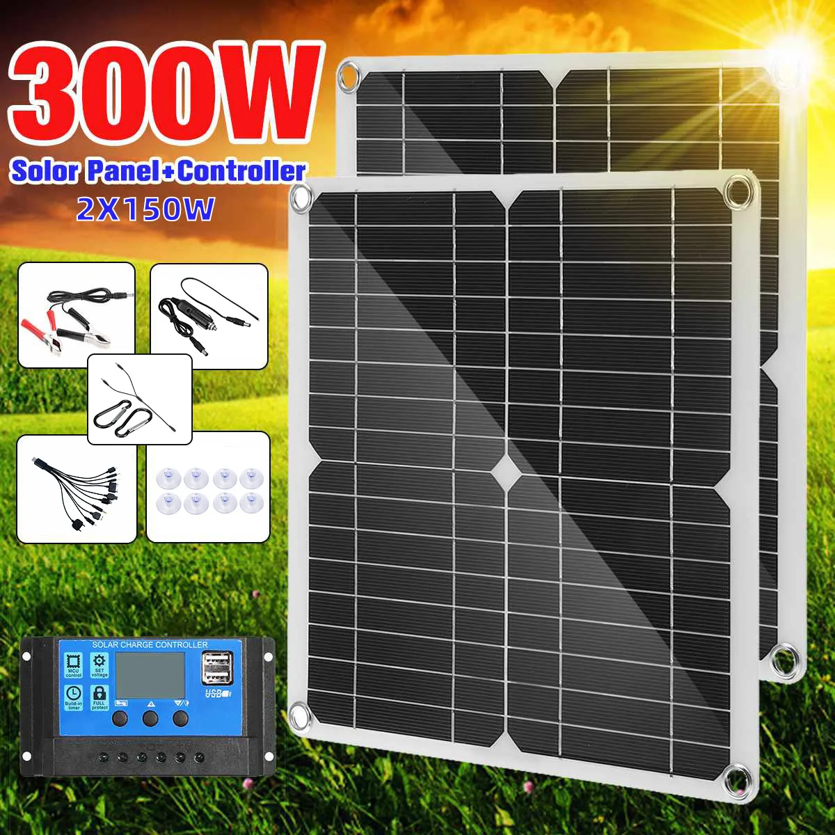 

25w Silicon Solar Panel With Built In Controller Suitable For Outdoor Camping Mobile Phone Charging And Power Bank Charging