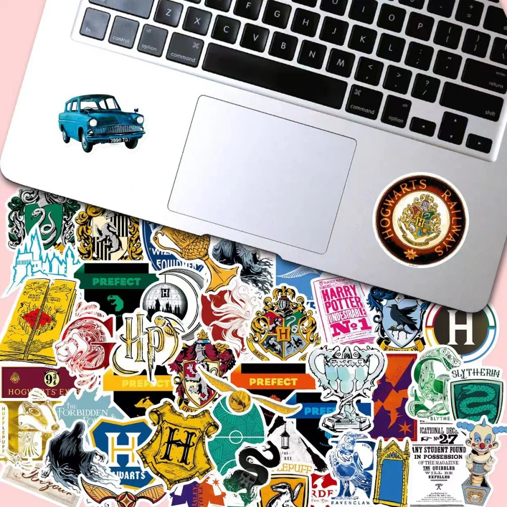 Echte 50 stuks Harry Potter cartoon sticker speelgoed stickers voor briefpapier gitaren telefoons fietsen laptops decor stickers cadeaus voor meisjes
