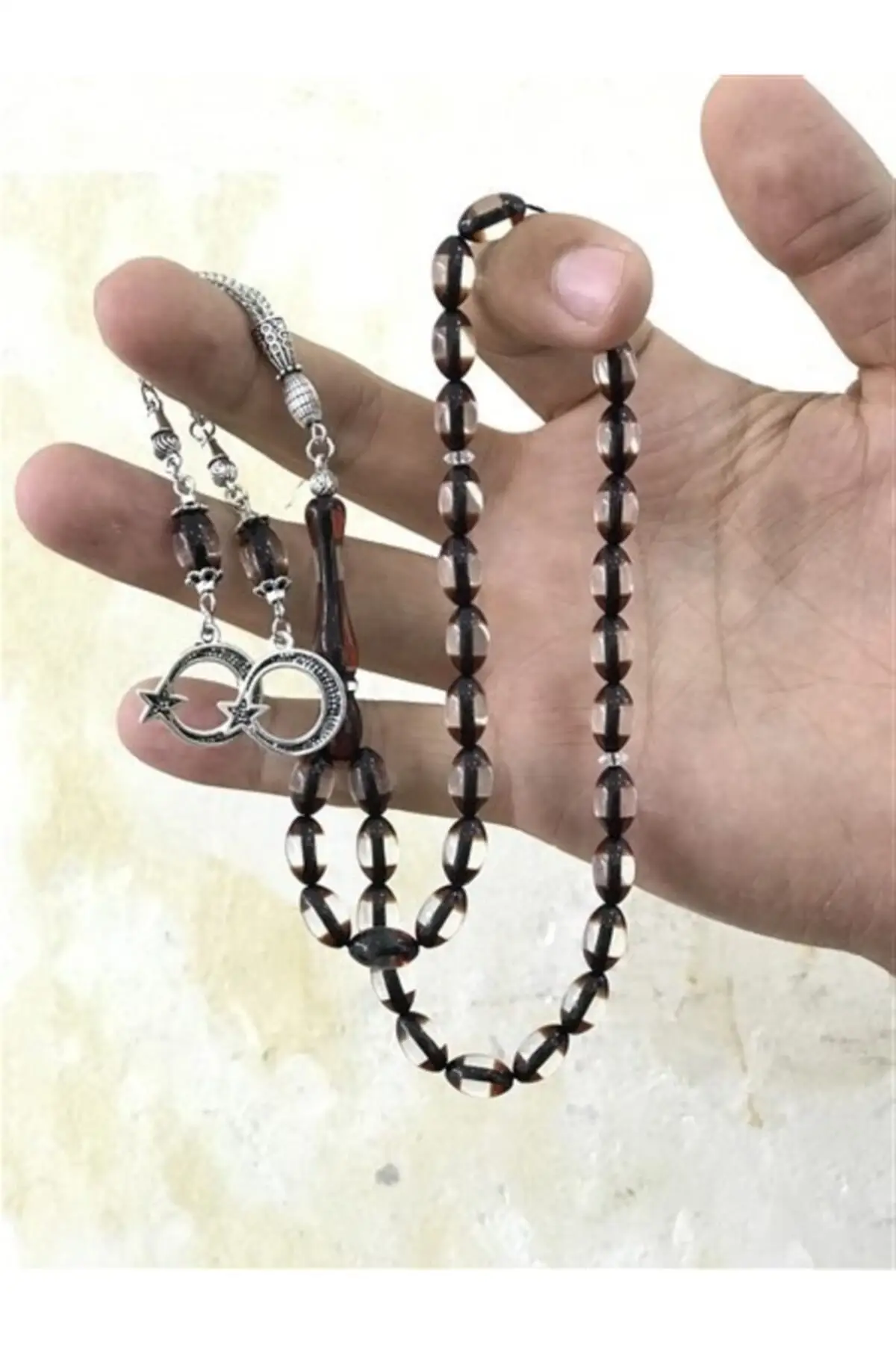 Powder Press Amber Tasbih rosary is the most beautiful and original accessory very special gift muslim islam worship