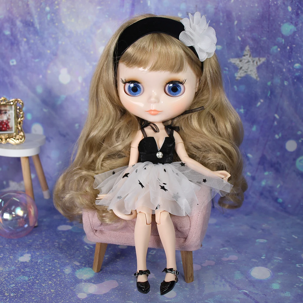 ICY DBS Blyth 1/6 Doll Skirt Suspender Puff Skirt With Tiara Anime Girl Princess Dress BJD