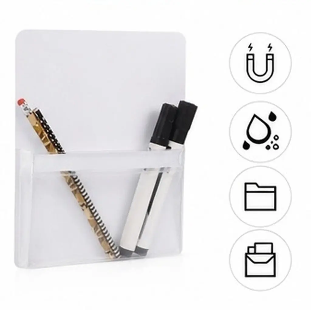 2Pcs Magnetic Pen Holders Magnetic File Holder Lightweight Portable Waterproof Office Storage Organizer for Refrigerator