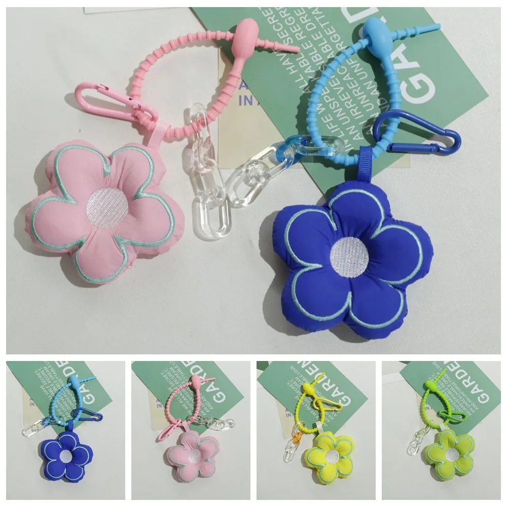 Fabric Flower Fabric Flower Keychain Sakura Key Chain Stuffed Sunflower Pendant Cotton Jewelry Fabric Flower Bag Pendant