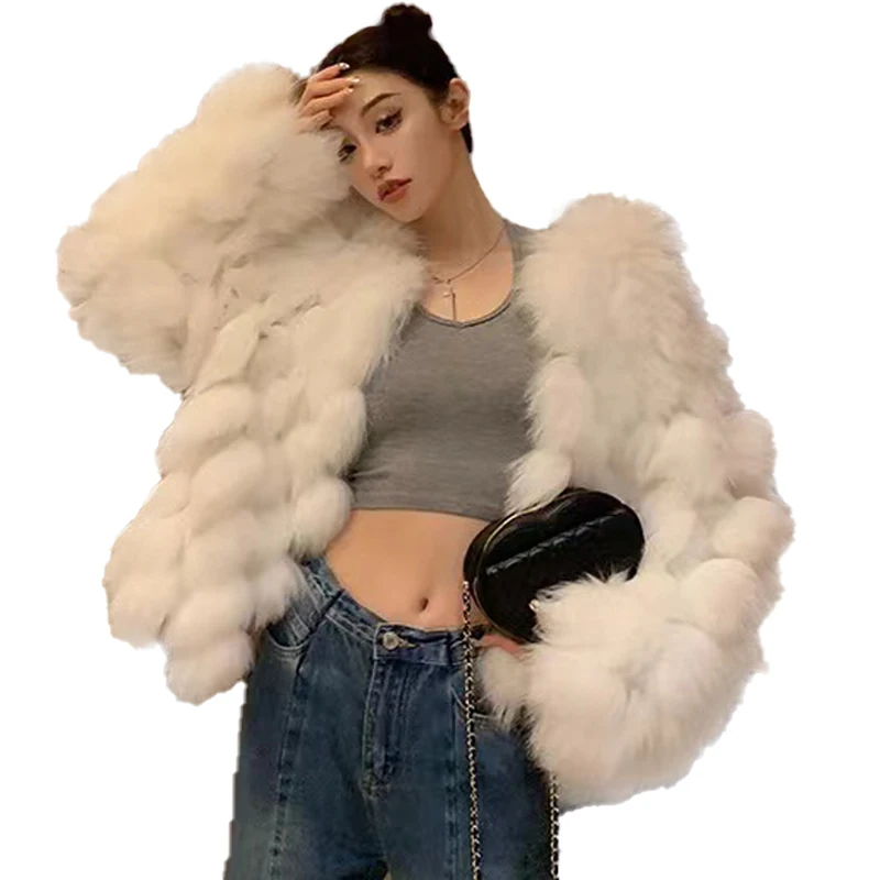 

Winter imitation fox fur coat women's short slim fit young mink plush raccoon dog fur coat