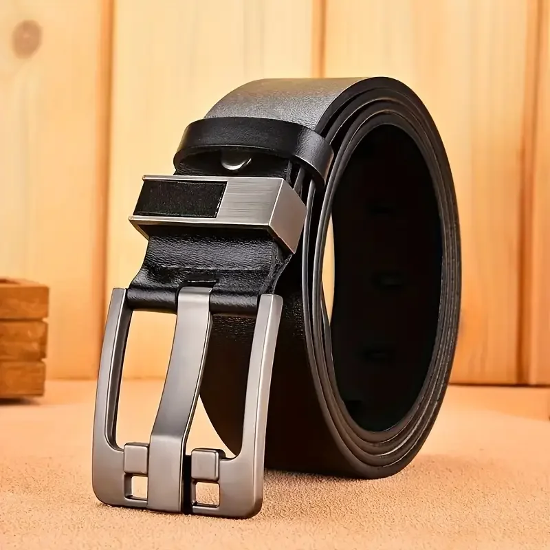 Leather Men\'s Belt Fashion Metal Alloy Pin Buckle Adult Luxury Brand Jeans Business Casual Waist Male Strap Brand