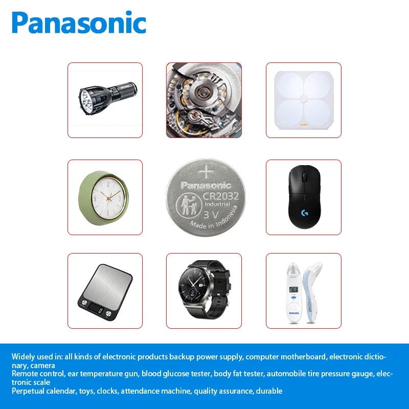 Original Panasonic CR2032 DL2032 ECR2032 Button Lithium Battery For Electronic Watch LED Light Toy Car Key Remote Control