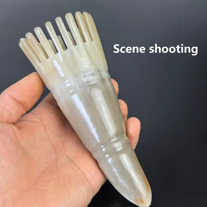 

Широкая массажная расческа для кожи головы, щетка-гребень из рога, массажер для кожи головы с эргономичной ручкой, распутывающая расческа для удаления перхоти, для домашнего использования