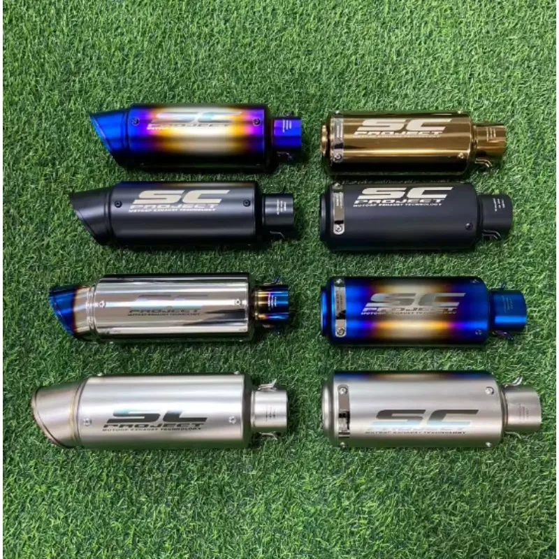 

STLF Motorcycle Modified Exhaust Pipe SC Cylindrical Exhaust Pipe for ZX4R CF450SR 250SR Ninja 400 Z900 DUKE390 R6 R1 R3