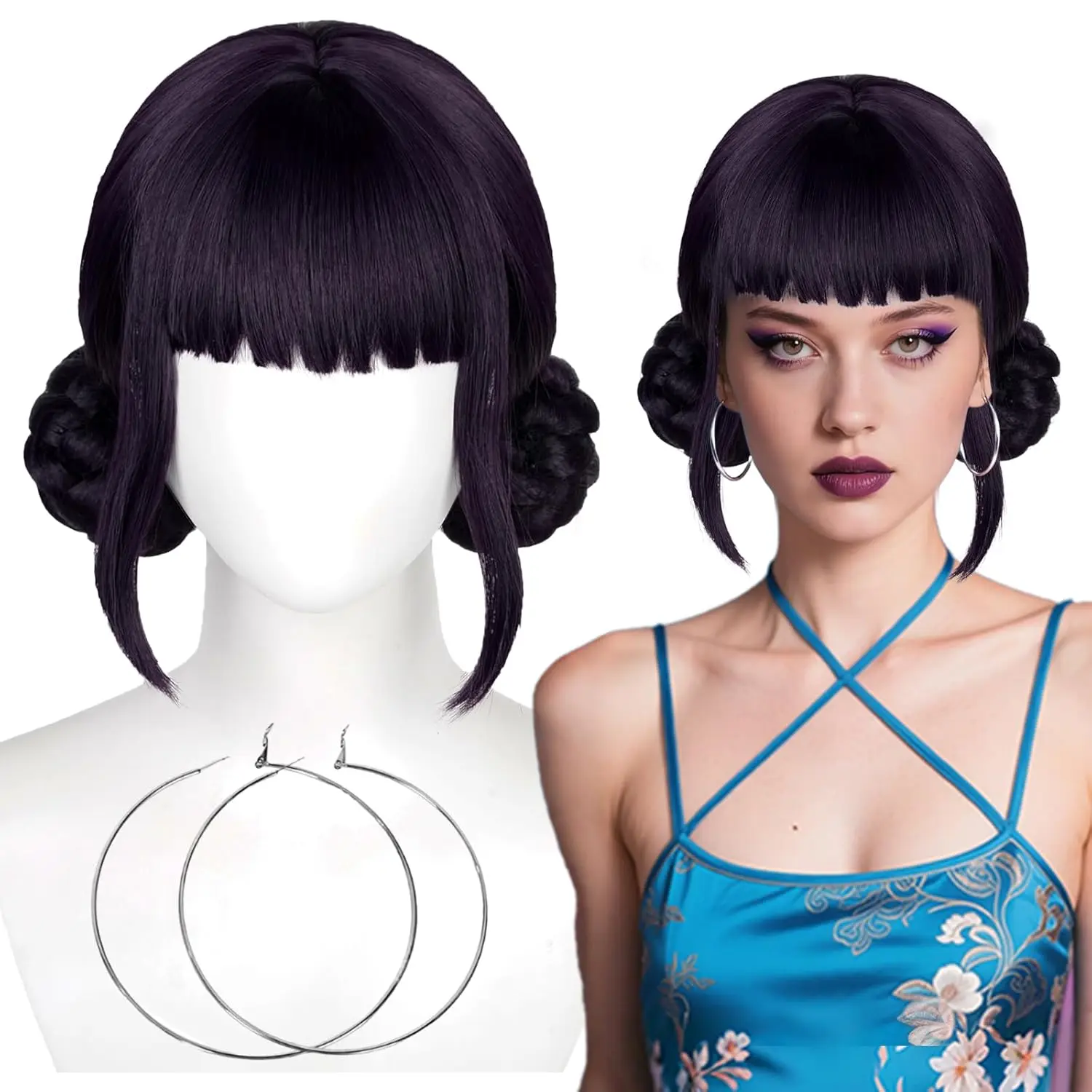 رومي ميرا زوي شعر مستعار الرجال النساء بيروكات صناعية Kpop شيطان الصيادين شعر مستعار + غطاء شعر مستعار مجاني أنيمي تأثيري هالوين حفلة الكبار الإكسسوار #3