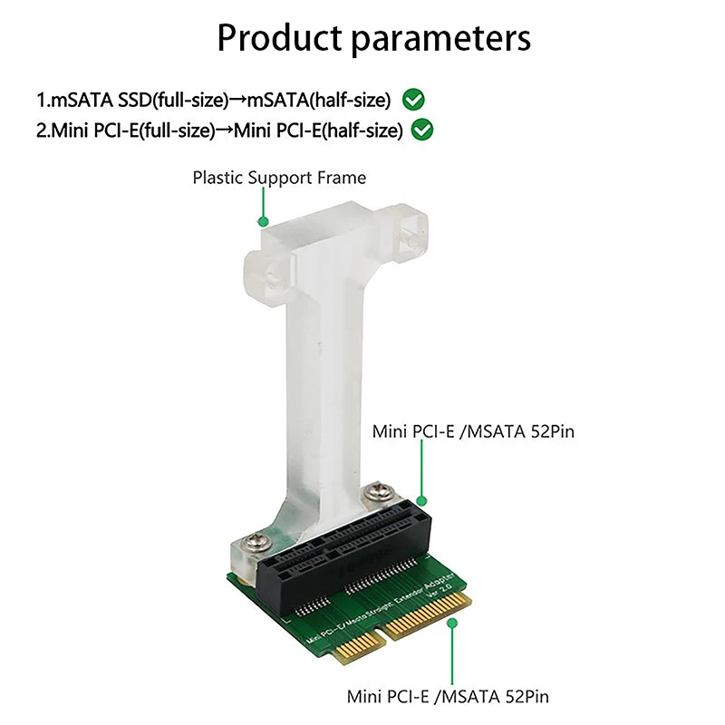 Mini PCI-E / MSATA Vertical Adapter Card 3G/4G/LTE Module Vertical Adapter Card Supports Windows 7, 8, And 10