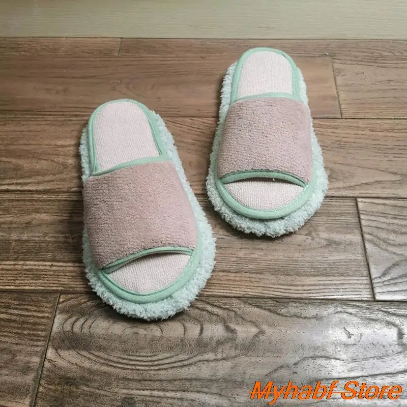 Washable Floor Cleaning Slippers Microfiber Cleaning Shoes Floor Dusting Slipper Detachable Lazy Mopping Shoes Floor Mop Slipper