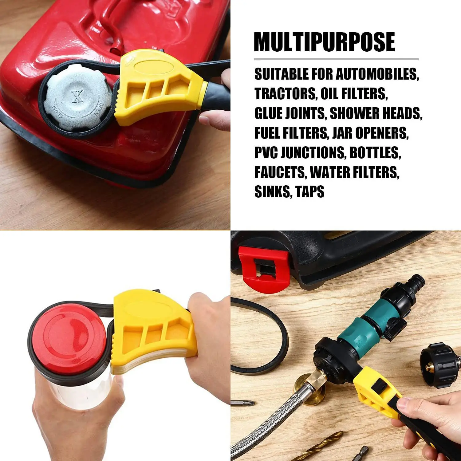 Top Sale 2 Pcs Rubber Strap Adjustable Wrench Oil Filter Wrench Silicone Belt Wrench for Mechanics Plumbers Use