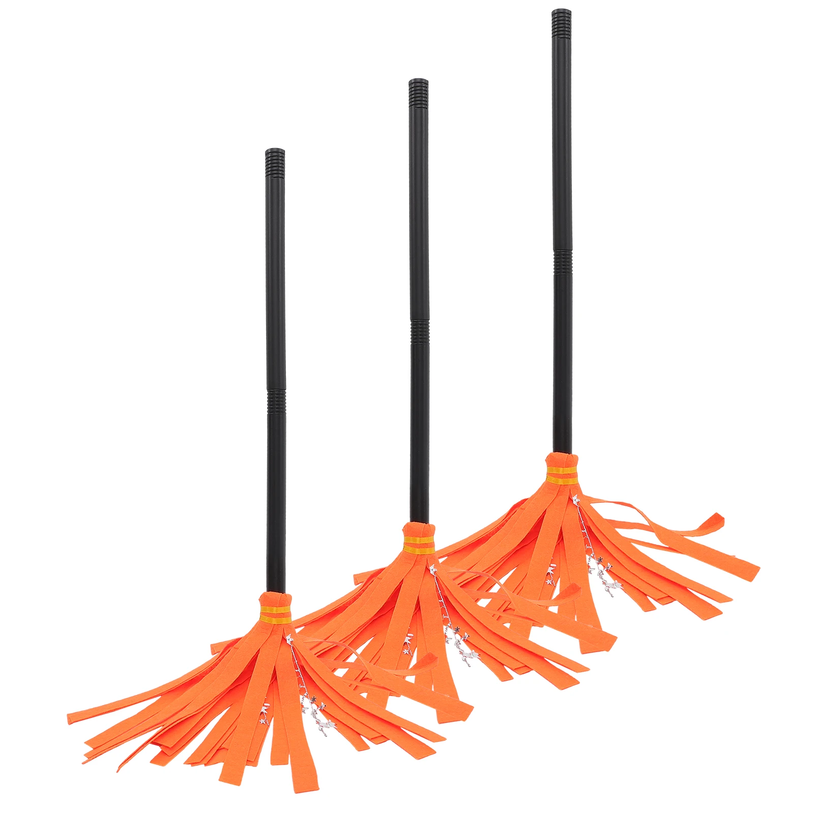 

Witch Broom Halloween Decoration Kids Costume Accessory Durable Plastic Cloth cosplay broomstick ornament party