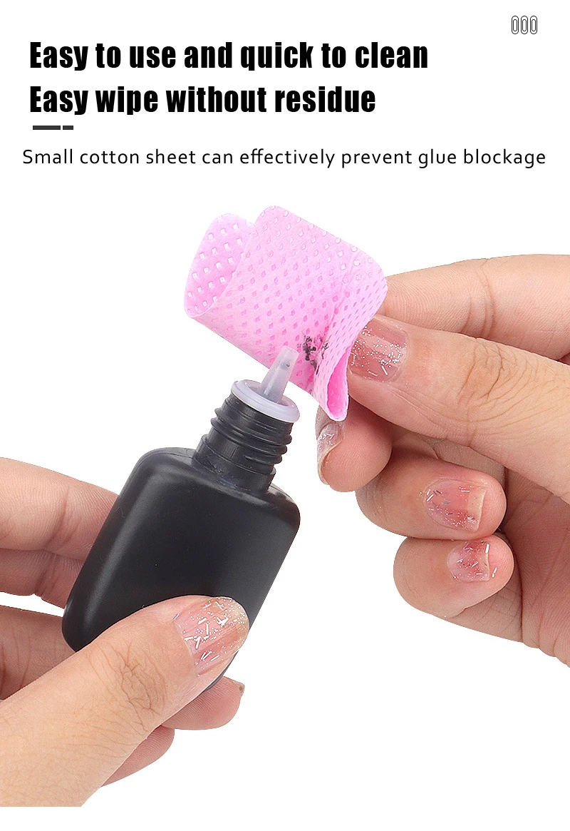 200 stücke Fusselfreien Nagellack Entferner Baumwolle Tücher Papier Pads Reinigung Werkzeug Nail art Tipps UV Gel Wimpern Kleber reiniger Befer – Detail 4