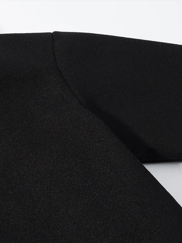 النمط الأوروبي أزياء المرأة الجديدة مزاجه تنوعا بسيط الوقوف طوق معطف صوفي قصير فضفاض