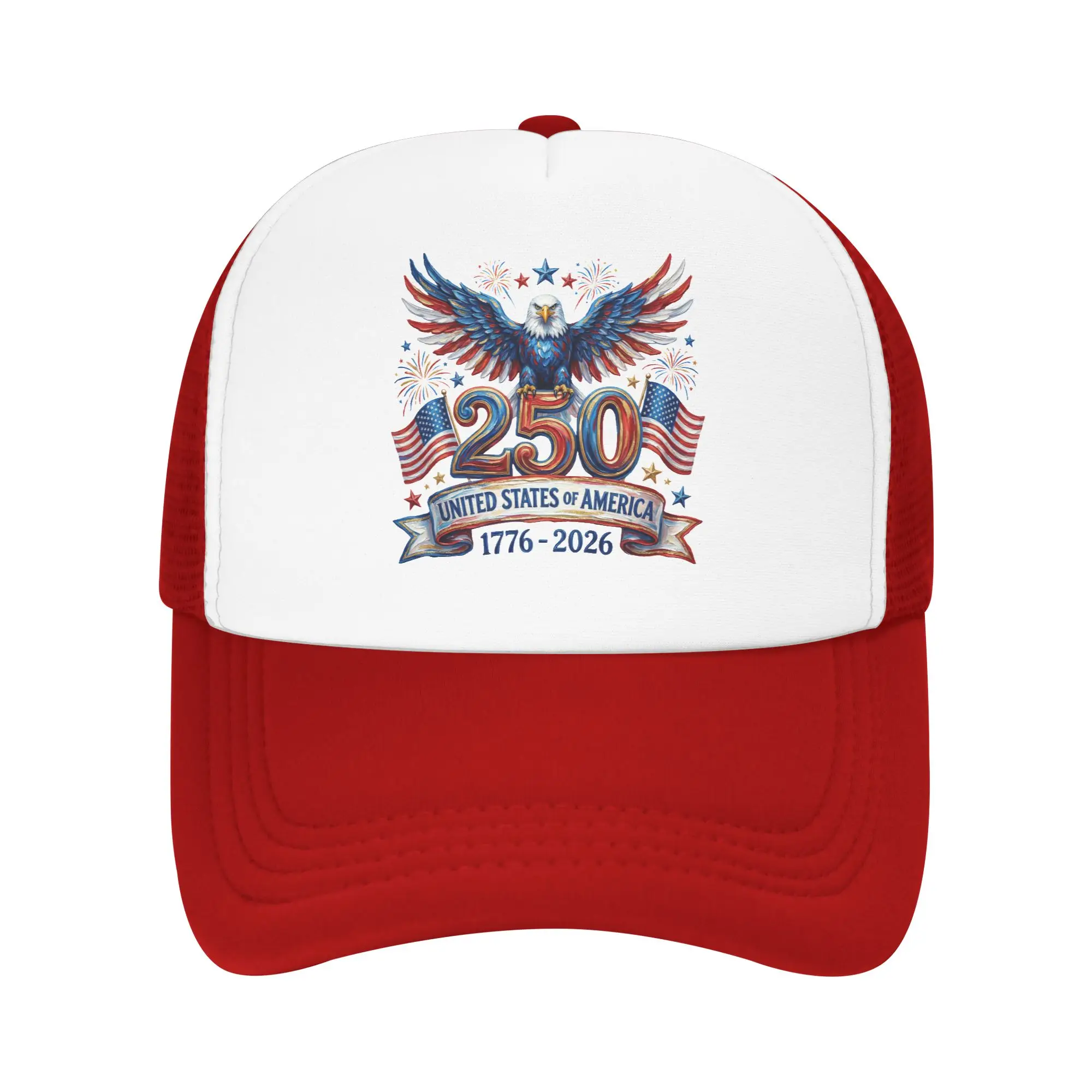 250 Years of Freedom 1776-2026 Eagle Mesh Baseball Caps Unisex Sun Hat Independence Day Dad Hat Adjustable Summer Trucker Caps