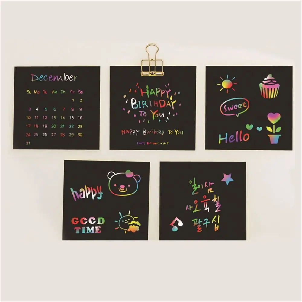 Magic Color Scratch Art Craft Animal Geometry Scratch Art Paper Draw Painting Toys Rainbow Scratch Cards Scratch Notes Paper