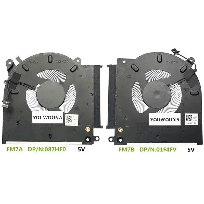 

WYORESY NEW ORIGINAL Laptop CPU GPU Cooler Fan For DELL Alienware M15 R4 R3 0D1X38 0TG9V0 RTX 12V 5V 087HF0 01F4FV TN