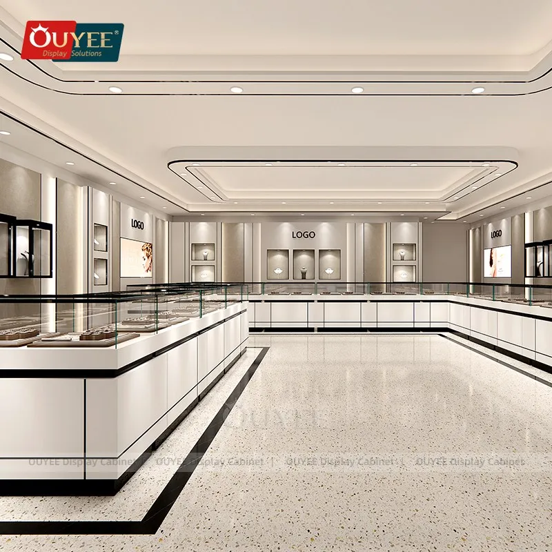 custom.Custom Showroom Decoration Jewellery Shop Interior Design Ideas Watch Counter Cabinet Jewelry Display Showcase