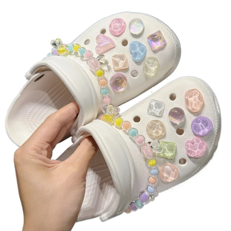 Hot sales DIY Shoes Charms for Hole Shoe Sweet water ripples Accessories Designer Quality Garden Shoe Decoration Girl Gift