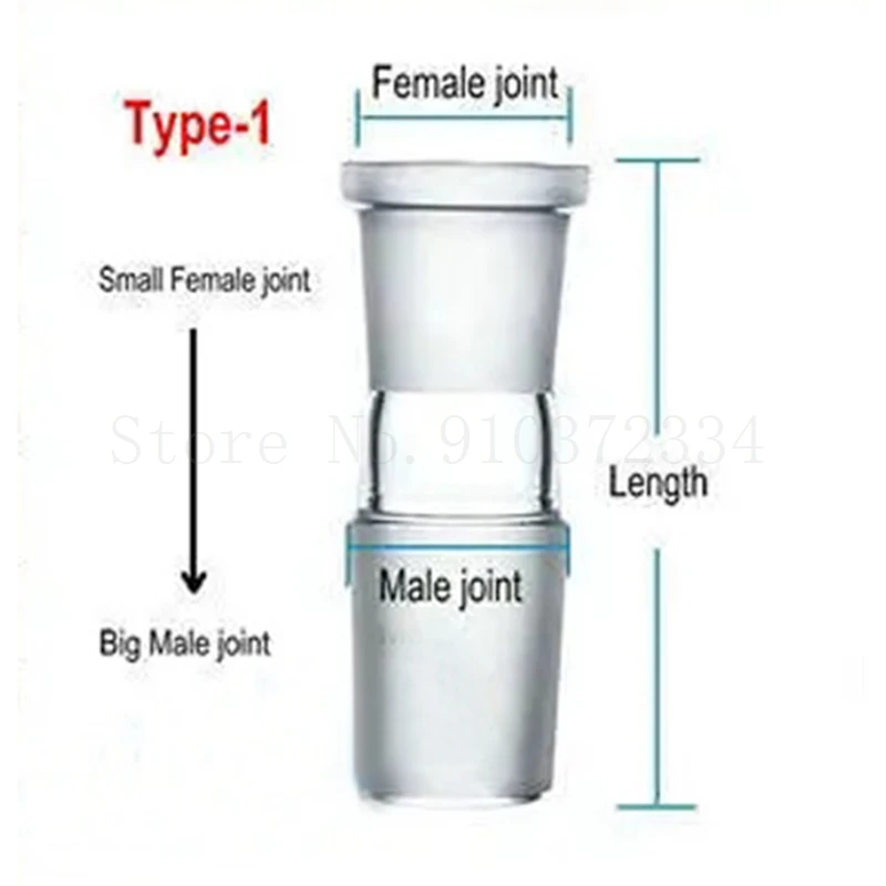 Lab Female and Male Connecting Glass Joint Glass Adapter with 24*19/19*14/29*24/19*24/24*29 for Laboratory Supplies