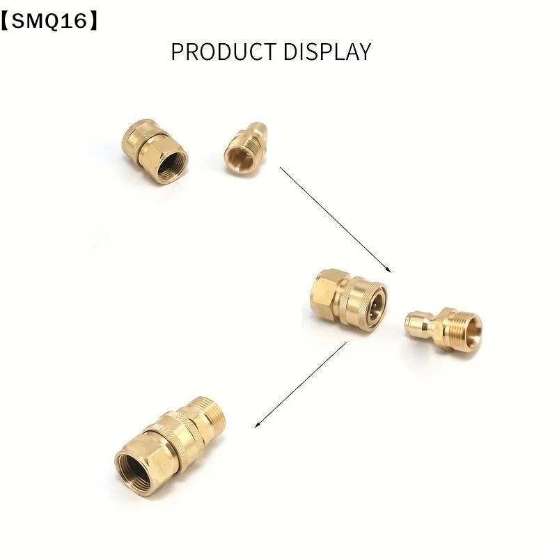 Quick Plug Washer Brass Pressure Release Connector M22 15 Female 1/4 Male Pair Hose Inch Adapter GarSMQ