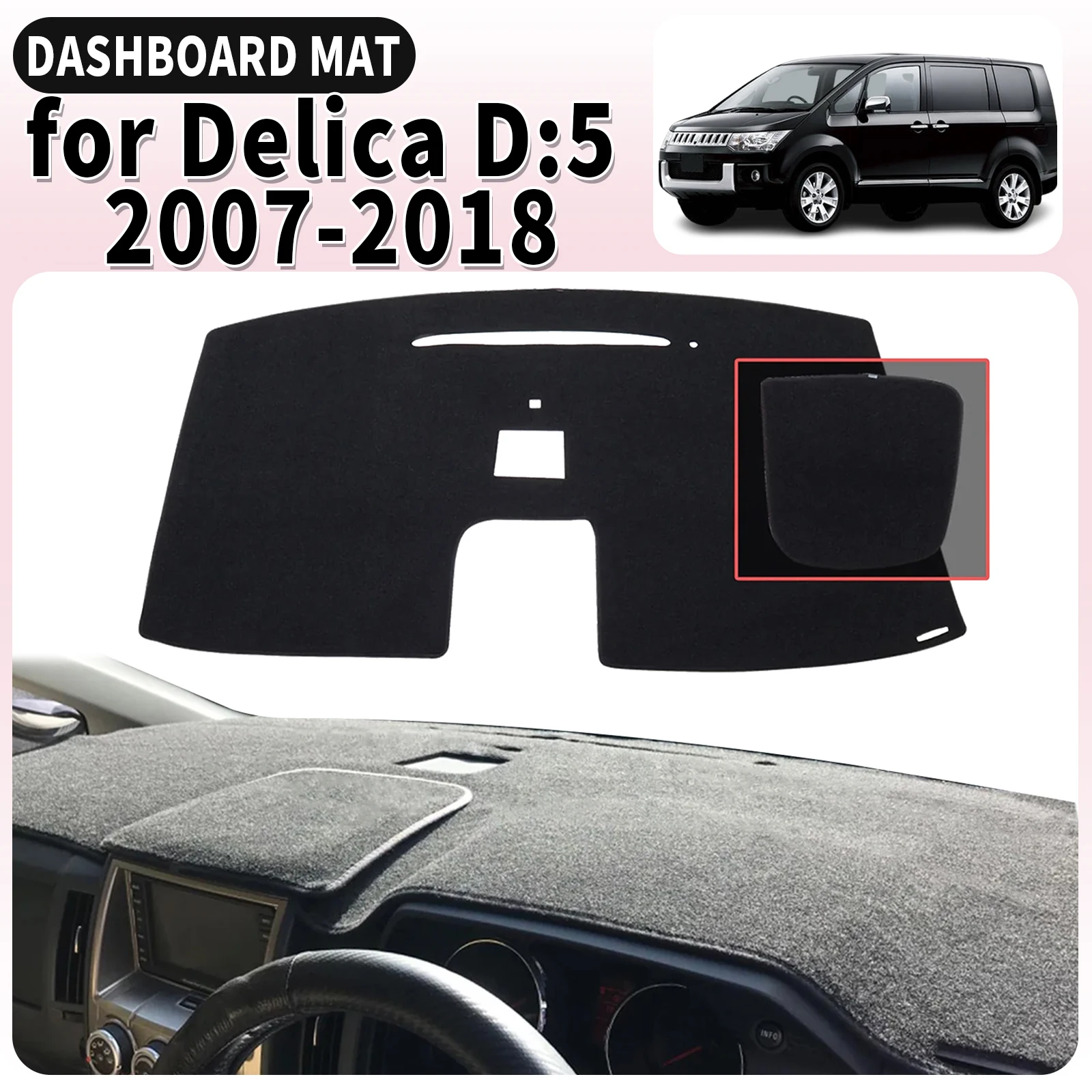 

fit for Mitsubishi Delica D:5 D5 2007-2018 Car Dashmat Dashboard Cover Pad Accessories DashMat Sunshade Protective Carpet