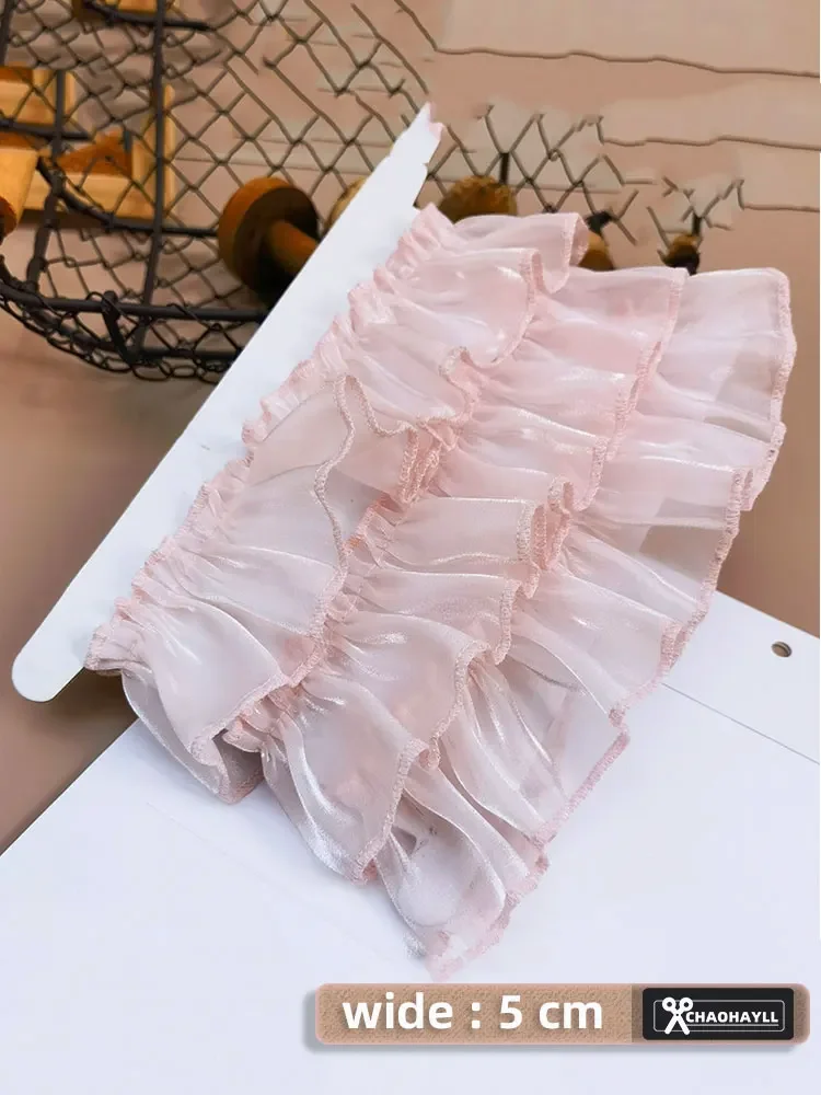 5/7CM Wide Luxury High Quality Ruffle Swiss Voile Lace for Fringe Trimmings Frill Cuffs Party Wedding Dress Sewing Accessories