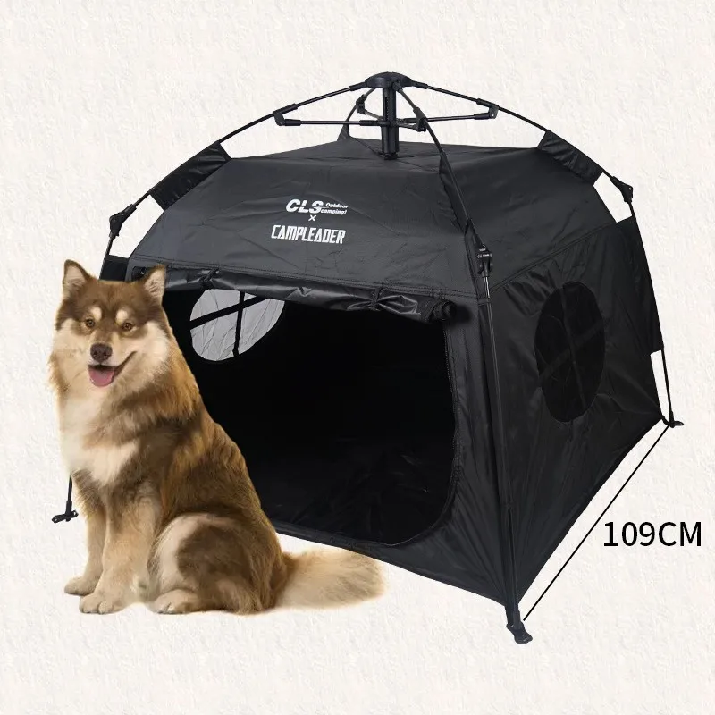 New Outdoor Pet Tent Foldable Cute Pet Puppy Dogs Tent Fully Automatic Portable Pet Tent Oxford Cloth Waterproof Camping Tent