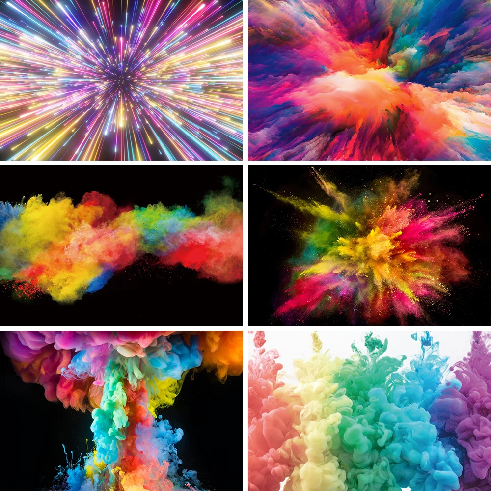 

Abstract Patterns Colorful Smog Art Painting Party Photography Backdrops Photographic Backgrounds For Photo Studio Props