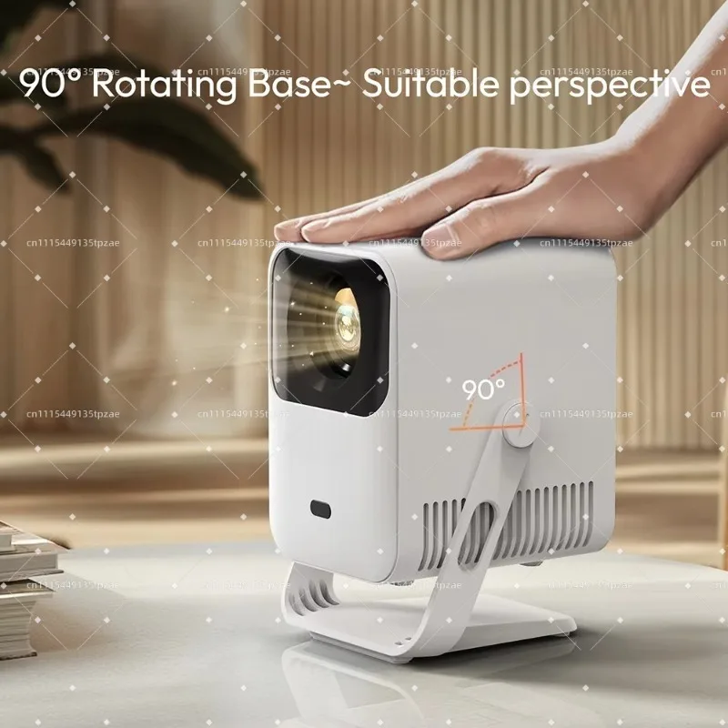 Smart Mini Portable Projector Android 13 Native 720P Support 4K 180° Rotating Bracket Home Theater Device For Travel Gift