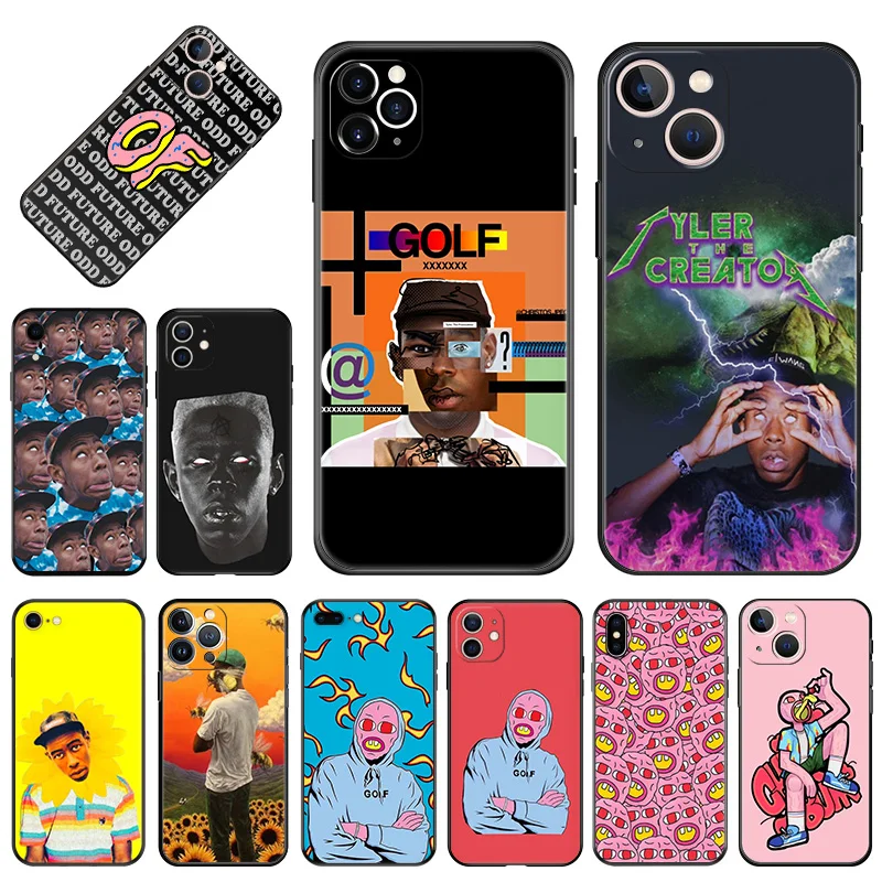 Soft Phone Cases For iphone 16 15 14 13 12 11 Pro XS Max Mini XR 7 8 Plus 16ProMax Tyler The Creator Funny Art Black Matte Cover