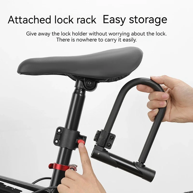 

Bicycle u-Shaped Lock Anti-Theft Portable Hydraulic Alloy Steel PVC Unilateral Unlock Easy Storage Mountain Bike Accessorie