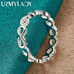 URMYLADY 925 Sterling Silver Cross Infinity 7-10 # anello per le donne gioielli di moda di fidanzamento con ciondoli da sposa