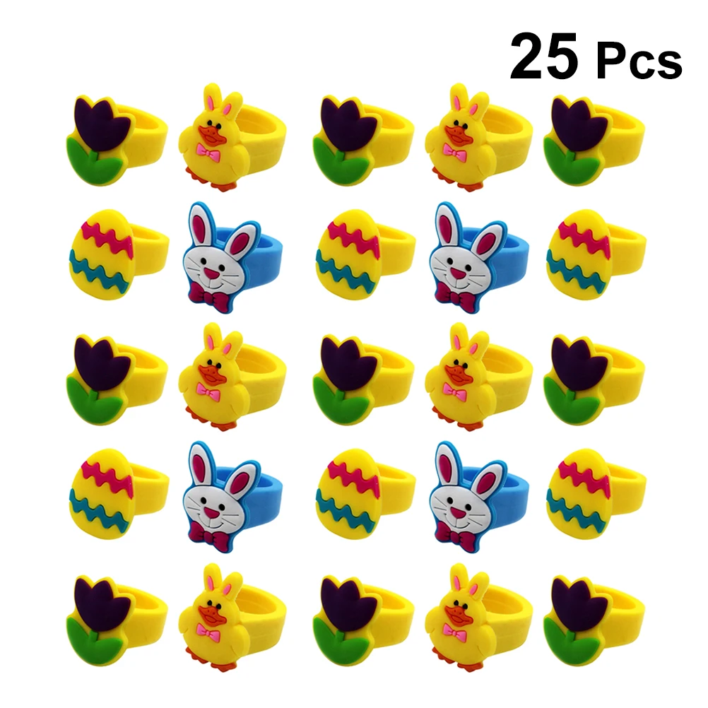 

25 PCS The Ring PVC Kids Rings Toy Children's European and American Jewelry for