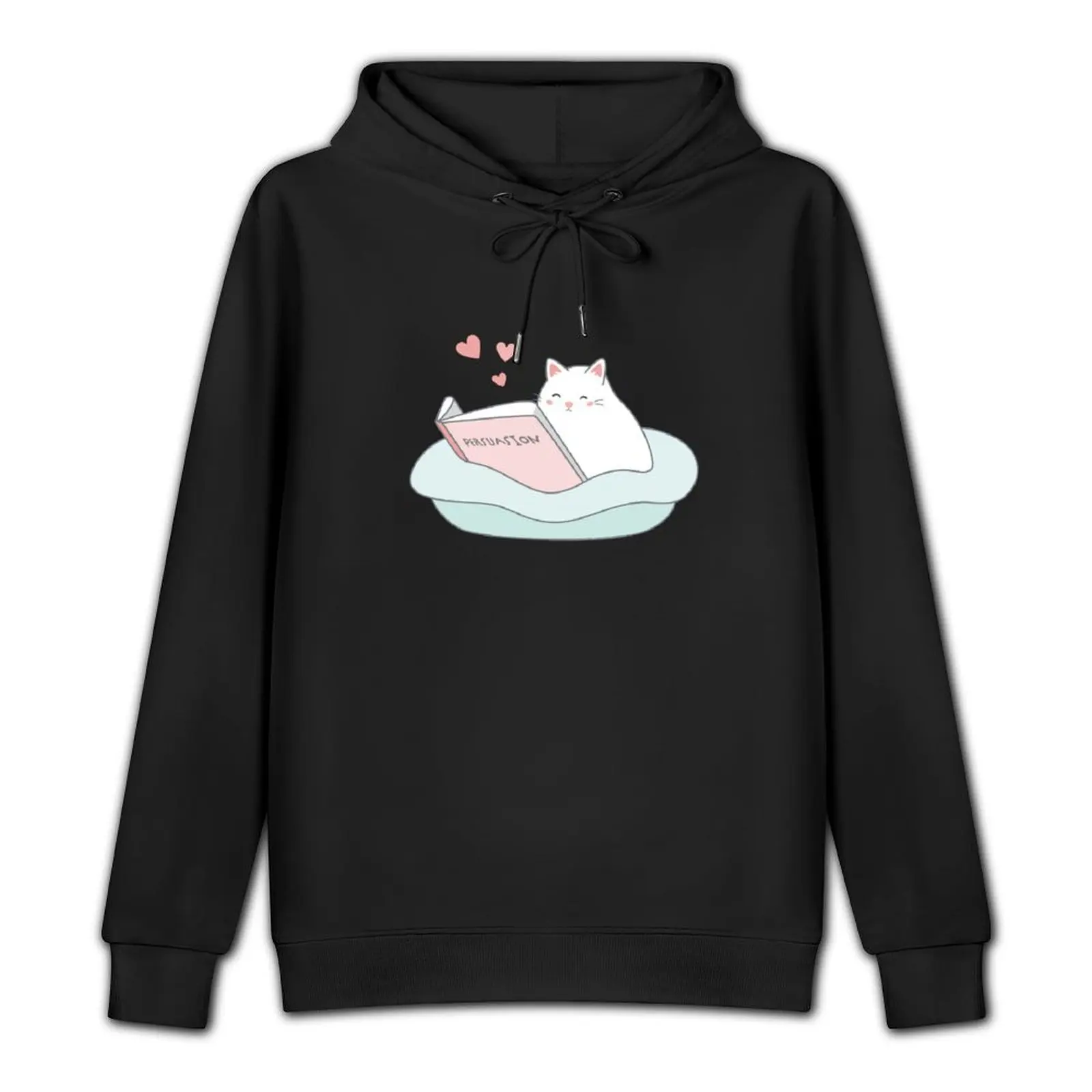 Jane Austen Cat - Persuasion, Pale Pink Pullover Hoodie autumn male clothes aesthetic clothing blouse man hoodie