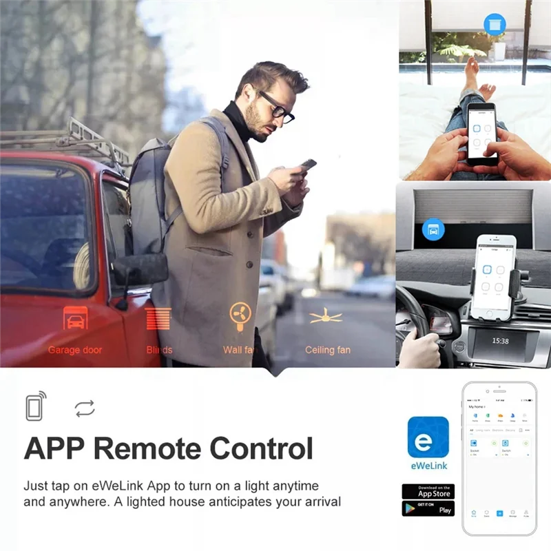 A37T-Smart Switch AC 85-250V Smart Switch 4 Channels Wifi Switch Relay RF Remote Control