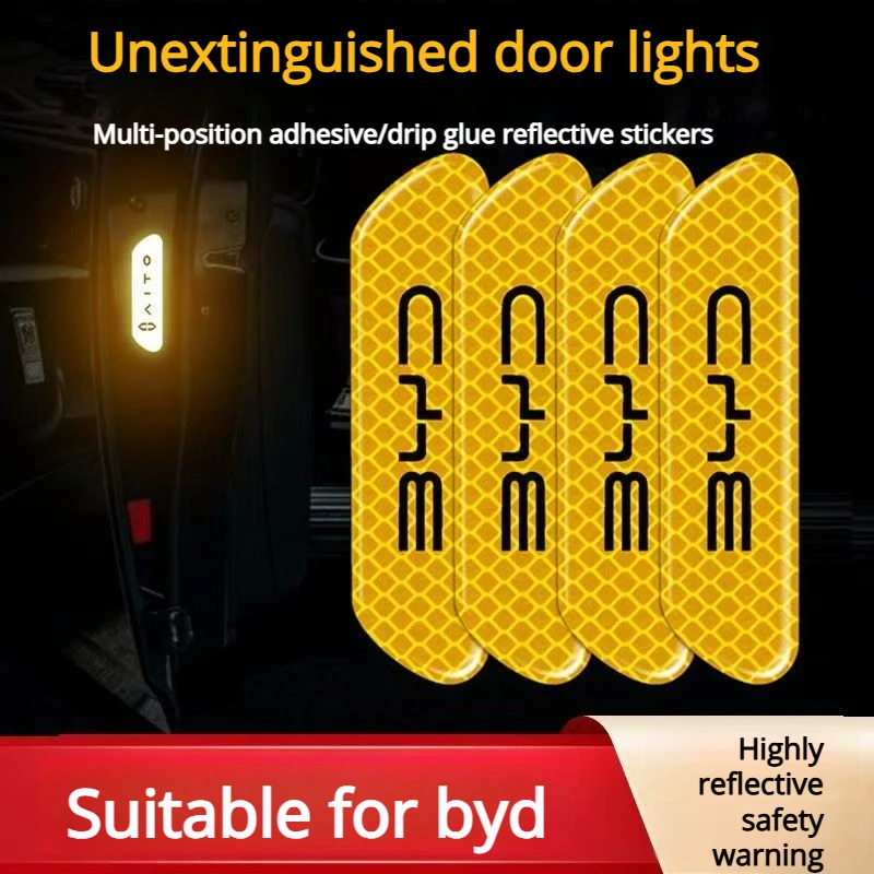 FOR BYD Dolphin Seagull Qin, Song, Tang, Han ev Yuan Plus Car Reflective stickers, personalized decorative warning stickers