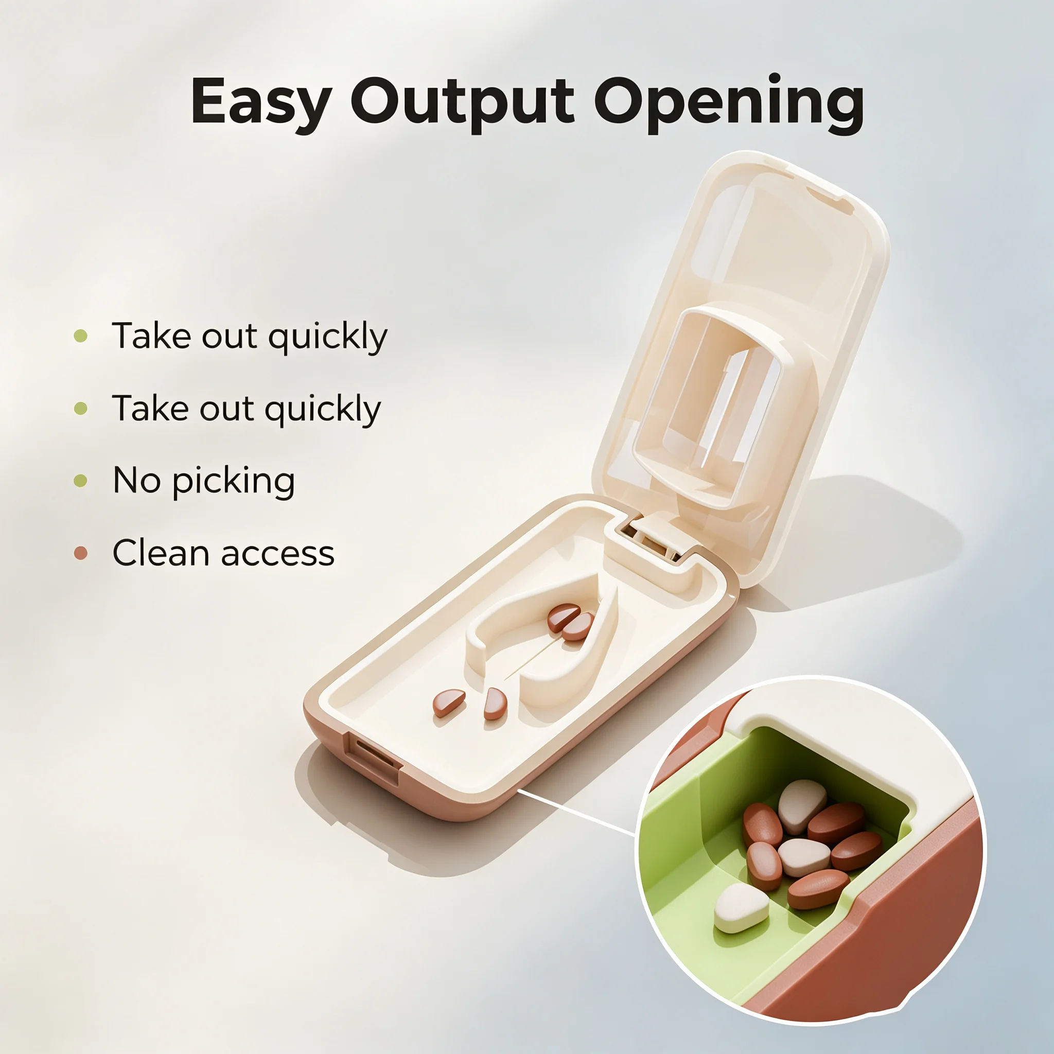 Japanese‑Style Pill Cutter With Blade & Storage Compartment, For Kids & Elderly, Portable Pill Split