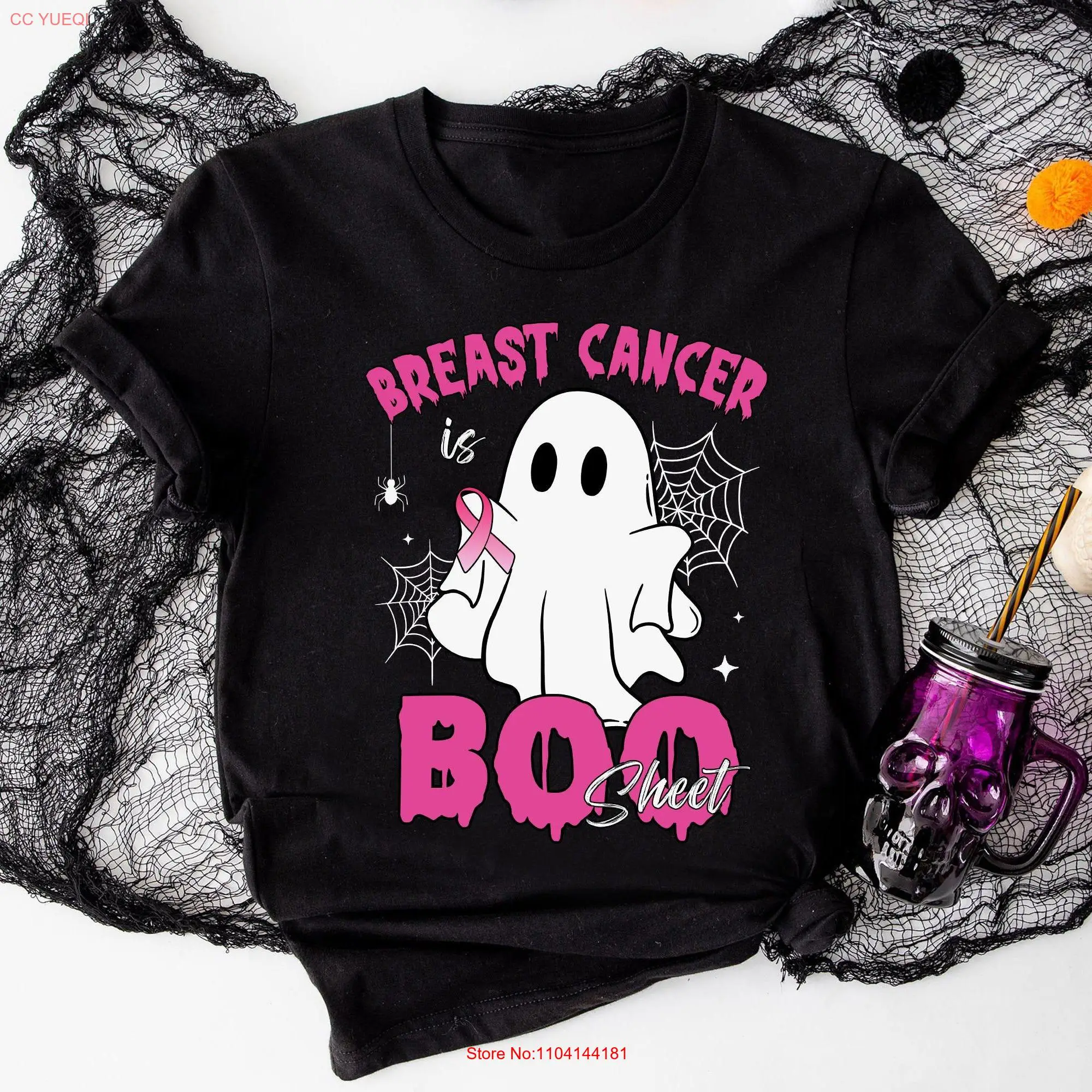 Breast Cancer is Boo SheeT T Shirt Awareness Pink Halloween long or short sleeves